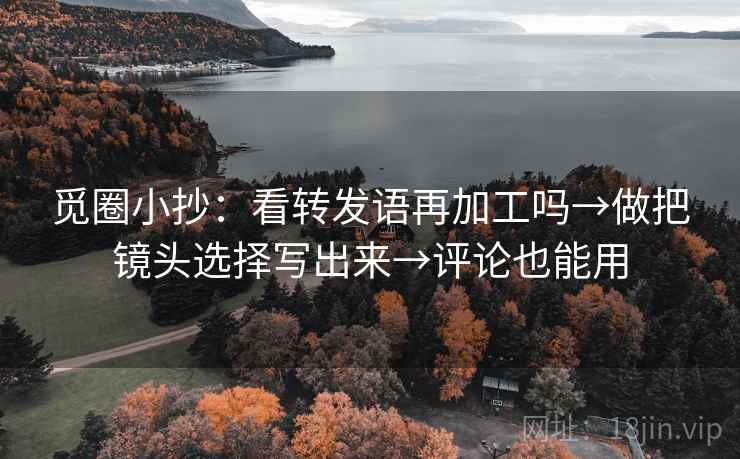 觅圈小抄：看转发语再加工吗→做把镜头选择写出来→评论也能用