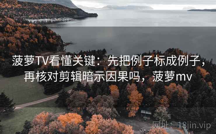 菠萝TV看懂关键：先把例子标成例子，再核对剪辑暗示因果吗，菠萝mv