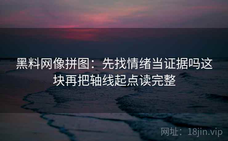 黑料网像拼图：先找情绪当证据吗这块再把轴线起点读完整